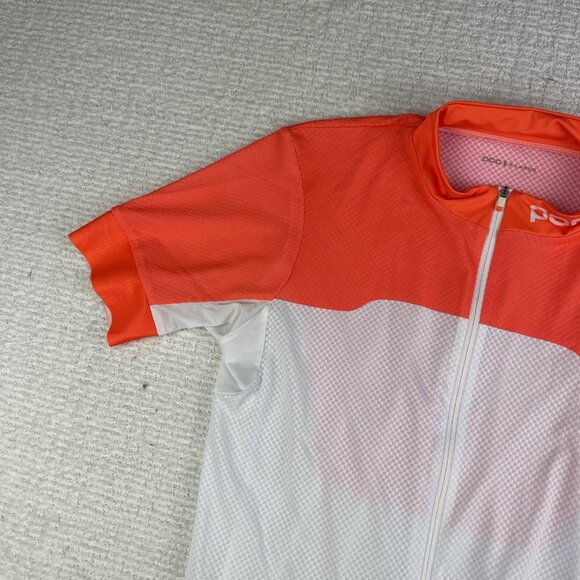 POC AVIP Cycling Jersey Women XL Orange & White Bike Jersey Back Pockets (Read) - Picture 3 of 16